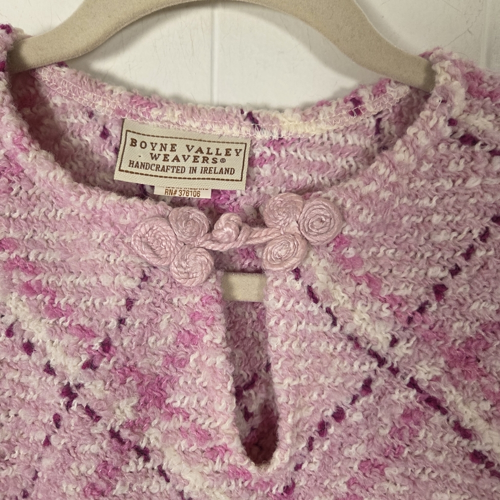 Boyne Valley Weavers Pink Wool Alpaca Shawl One Size Made In Ireland - Picture 4 of 16